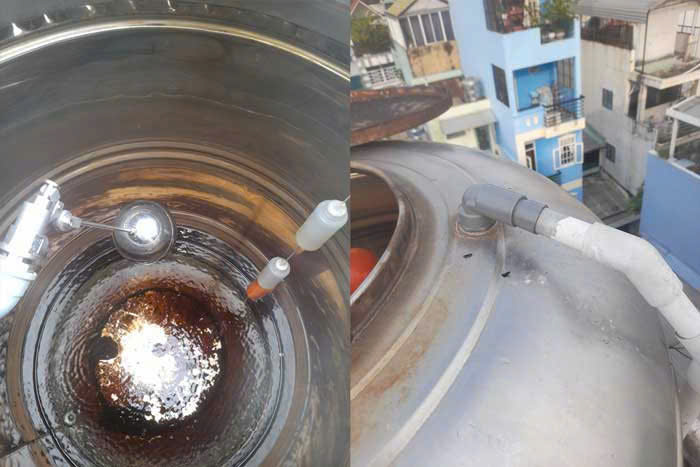 Thau rửa vệ sinh bể nước bồn bồn nước